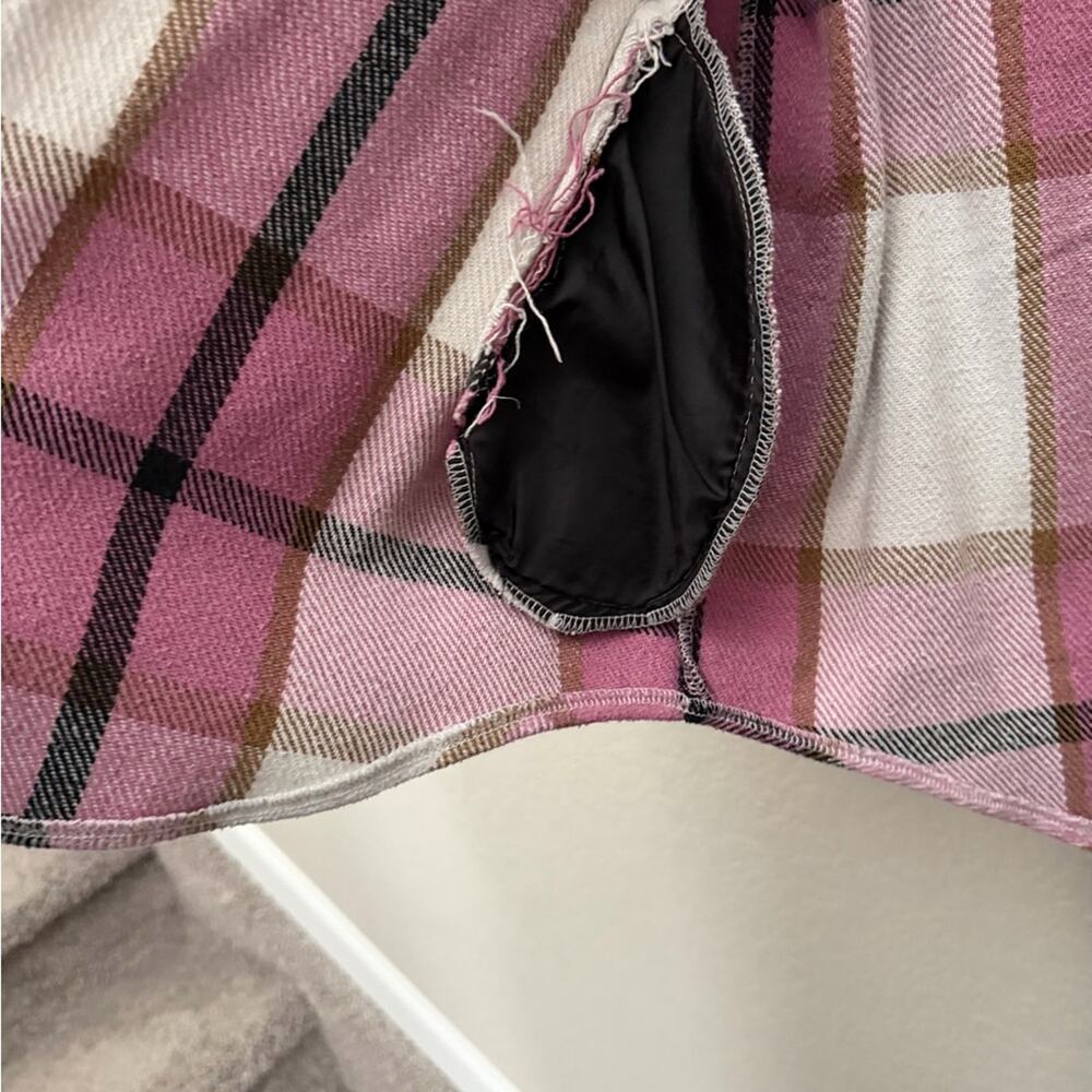 Moss Rose Womens Casual Plaid Shacket Button Down Long Sleeve M Pink Flannel - Picture 4 of 5
